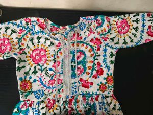 Boho Floral Lace Trim Mini Dress
