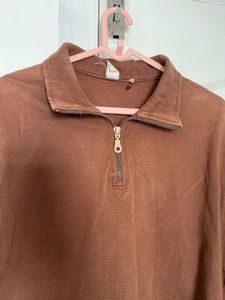 Classic Brown Quarter Zip Pullover