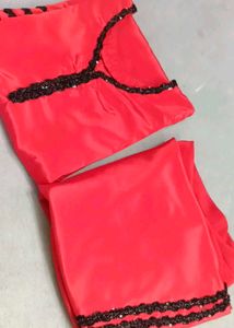 Stunning Red &amp; Black Lehenga Choli