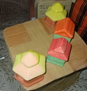 Set of 4 Ceramic Houses