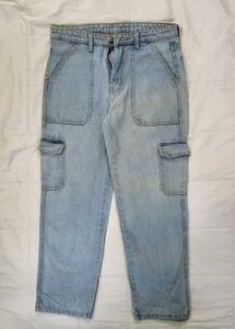 Light Wash Cargo Jeans