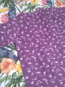 Charming Purple Floral Print T-Shirt