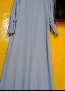 Elegant Light Blue Abaya Gown