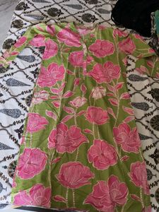 Green Floral Kurta