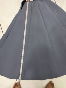 Elegant Lace Top &amp; Grey Skirt Set