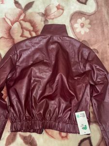 Burgundy Faux Leather Jacket