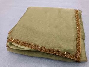 Elegant Olive Green Saree with Border