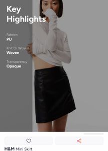 Chic Faux Leather Mini Skirt waist 26inches