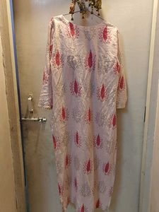Khushal Floral Cotton Kurta &amp; Pant Set | Size L
