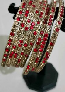 Brand new Sparkling Red Stone Bangles Set