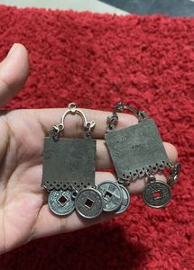 Coin Charm Dangle Earrings