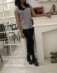 Code by Lifestyle Grey V-Neck Tunic Top