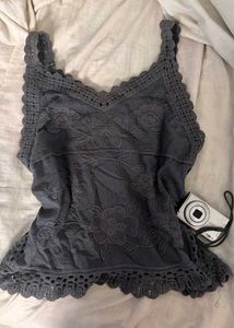 y2k whimsy boho Embroidered Cami Top