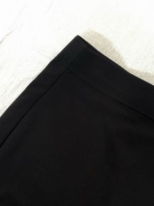 Classic Black Slit Midi Skirt