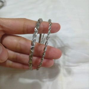 Silver Bangles Bracelet Set Of 5