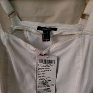 FOREVER 21 White Denim Dress