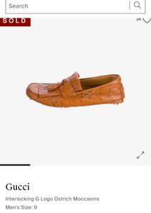 Gucci Ostrich Leather Tassel Loafers