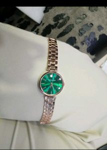 Elegant Rose Gold & Green Watch