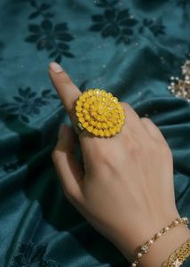 Yellow Floral Statement Ring