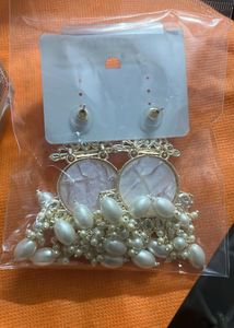 Elegant earrings with hair Accessory