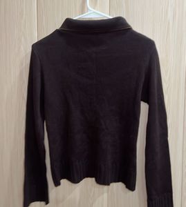 Vintage-Inspired Korean Brown Knit Sweater