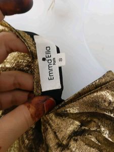 Stunning Gold Metallic Wrap Dress