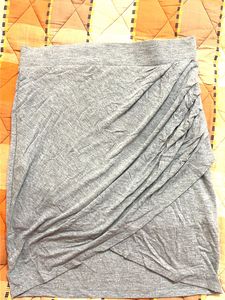 Gray Ruched Mini Skirt with lining