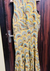 Combo Yellow Printed Maxi Dress &amp; multi color top