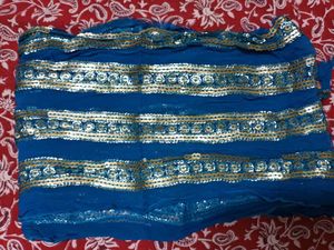 Teal Sequin Embellished Fabric