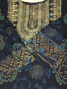 Embellished Navy Blue Kurta