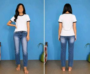 Navy Blue and white Ringer Tee (combo)
