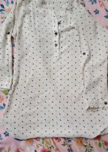 Chic White Printed Tunic Top
