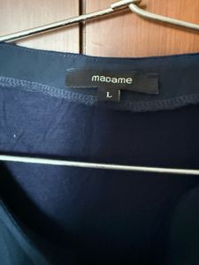 Madame Navy Blue top with Lace Detail