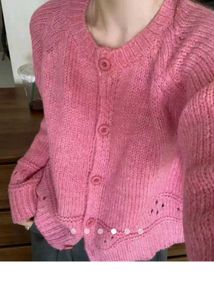 Pink Knit Cardigan +🎁 FREE GIFT JEANS OR TOP🧚‍♀️