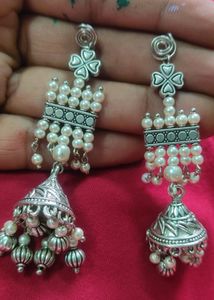 Oxidised Jhumka Earrings