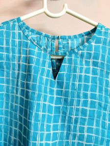 🔥Buy1get1🔥women's Light blue checkered crop top