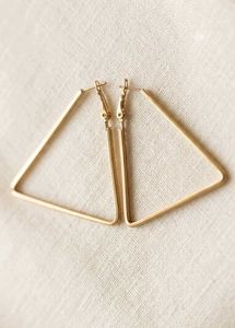 Gold Triangle Hoop Earrings
