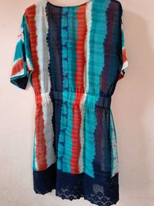 Boho Tie-Dye Print Mini Dress