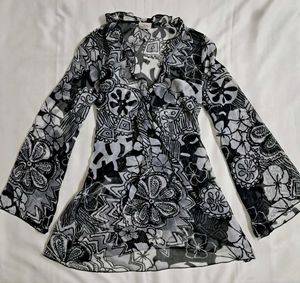 Y2k Vintage Grunge Dark Romance Sheer Top