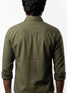 Men's Olive Green Western Shirt