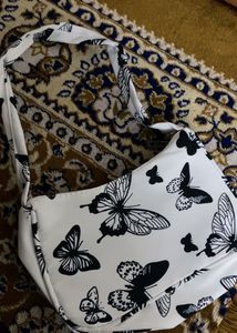 White Butterfly Shoulder Bag with Chain