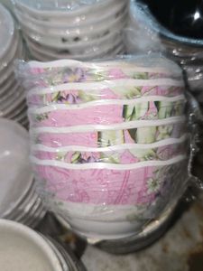 Set of 5 Floral Design Bowls Melamine