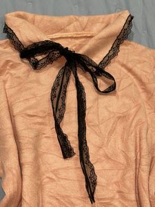 Chic Lace Trim Sweater