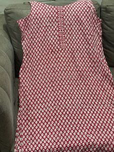 Red N White Kurta Pallzoo Set