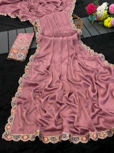Sambhavi pink satin japan sarees
