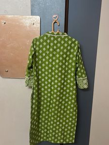 Vibrant Green Printed Kurta