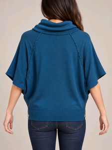 Stylish Teal Cowl Neck Top