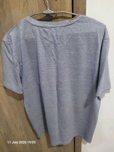 Men's Blue V-Neck T-Shirt