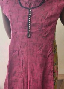 Beautiful Pink Kurta with Unique Neckline