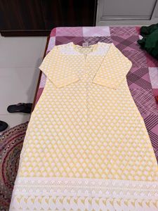 Elegant Yellow Chikankari Kurta